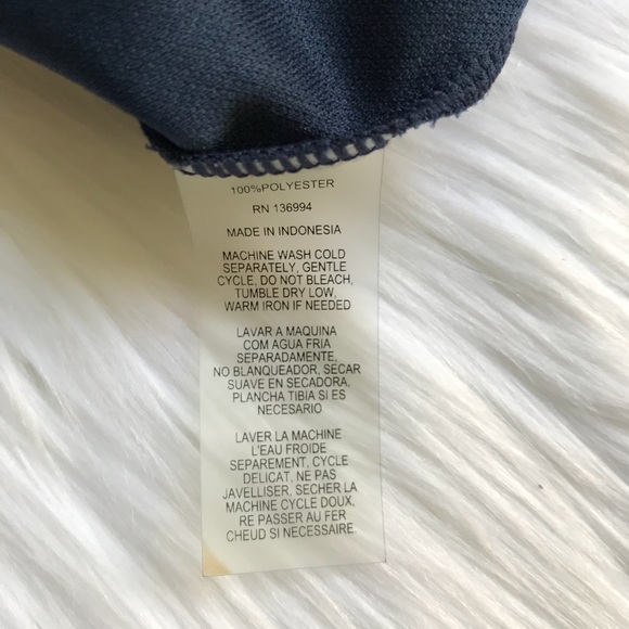 Milano Blue Watercolor Chiffon Cold Shoulder Top - Picture 6 of 8